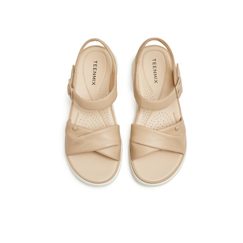 天美意2024夏新款商场同款时尚舒适平底百搭女休闲凉鞋BI951BL4