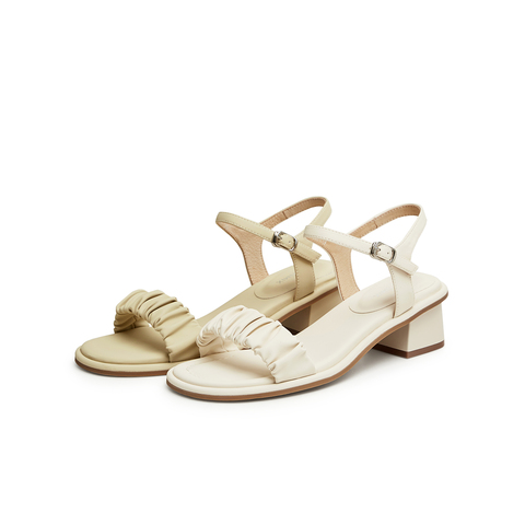 天美意2024夏新款商场同款高跟粗跟百搭女一字带凉鞋BJ081BL4