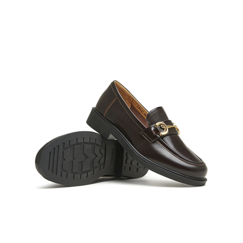 天美意2024秋新款商场同款厚底英伦复古学院单鞋女乐福鞋CXC37CA4