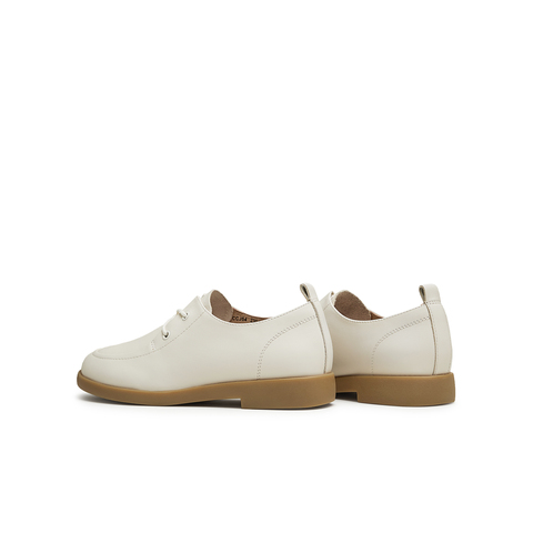 天美意2024秋新款商场同款厚底复古英伦深口单鞋女皮鞋CCJ54CM4