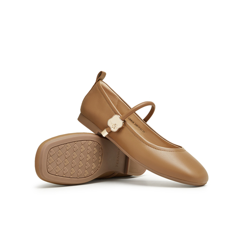 天美意2024秋新款商场同款平底舒适复古女学院玛丽珍鞋CRR38CQ4