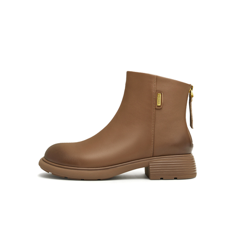 天美意2024冬新款商场同款拉链复古百搭时尚女休闲靴BJ931DD4