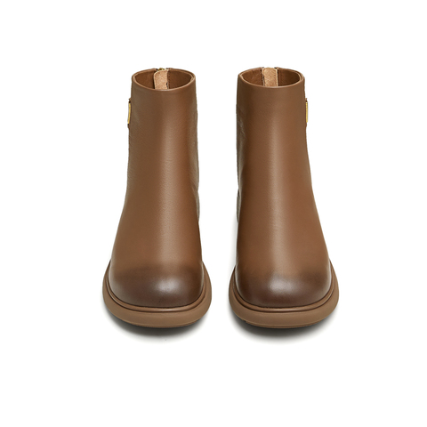 天美意2024冬新款商场同款拉链复古百搭时尚女休闲靴BJ931DD4