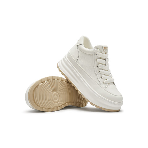 天美意2024冬新款商场同款厚底增高百搭休闲鞋女高帮鞋BK201DD4