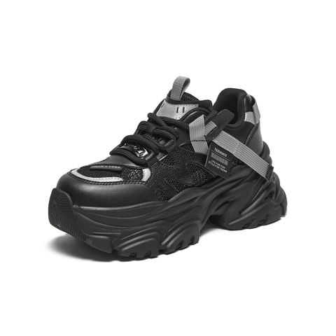 天美意2024冬新款商场同款厚底潮酷时尚休闲鞋女老爹鞋CJ820DM4