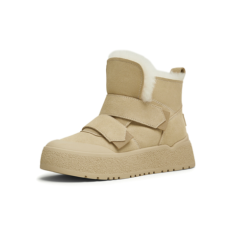 天美意2024冬新款厚底短靴百搭加绒保暖棉鞋女雪地靴KXD04DD4