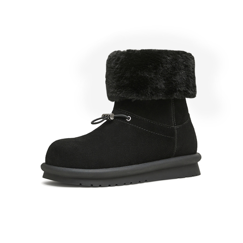天美意2024冬新款毛绒保暖厚底百搭户外棉鞋女雪地靴KXD03DD4