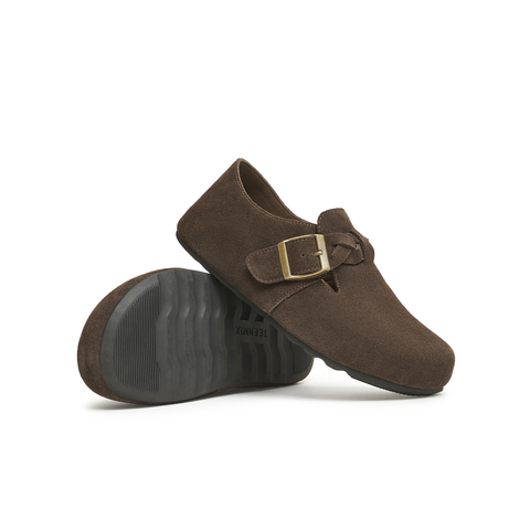 天美意2024秋新款平跟复古懒人一脚蹬勃肯鞋深口女单鞋KK011CM4