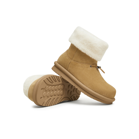 天美意2024冬新款毛绒保暖厚底百搭户外棉鞋女雪地靴KXD03DD4
