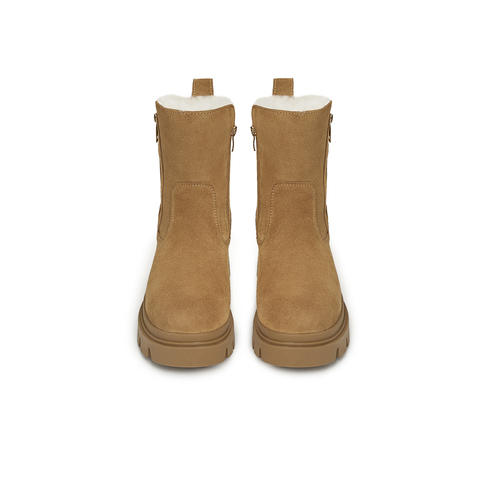 天美意2024冬新款商场同款纯色复古百搭保暖女雪地靴BK141DZ4