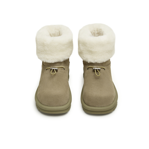 天美意2024冬新款毛绒保暖厚底百搭户外棉鞋女雪地靴KXD03DD4