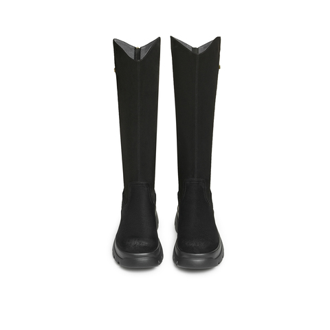 天美意2024冬新款厚底增高百搭时装靴长筒高靴女弹力靴KTX09DG4