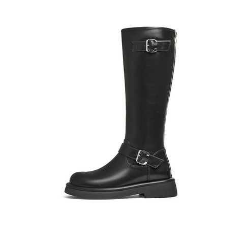 天美意2024冬新款厚底英伦百搭显瘦长靴骑士靴时装女靴KTX16DG4