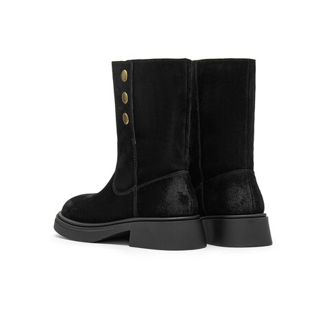 天美意2024冬新款一脚蹬复古中筒美拉德百搭女时装靴KXZ03DZ4