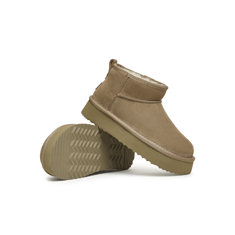 天美意2024冬新款厚底保暖棉鞋日常百搭短靴女雪地靴KXD06DD4