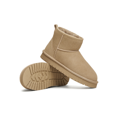 天美意2024冬新款经典复古加绒雪地靴保暖休闲百搭女靴KXD08DD4