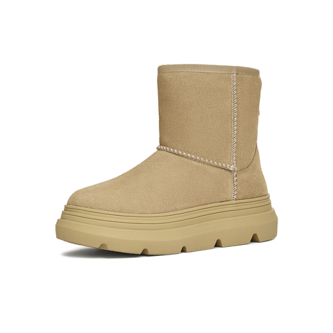 天美意2024冬新款厚底复古毛绒保暖棉鞋短靴女雪地靴KXD26DD4