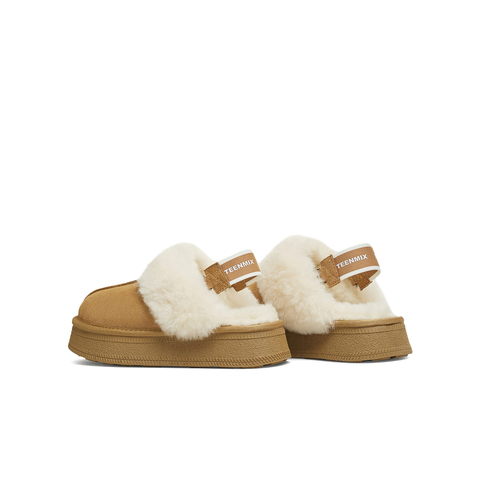 天美意2024冬新款厚底百搭毛绒保暖增高小个子女毛毛鞋KMZ17DH4