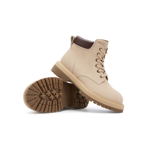 天美意2024冬新款休闲系带户外厚底潮酷大黄靴女马丁靴KDX11DD4