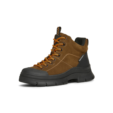 天美意2024冬新款厚底户外工装马丁靴潮酷拼色女短靴KGX11DD4