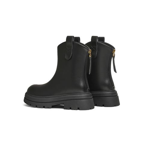 天美意2024冬新款商场同款后拉链百搭厚底百搭女弹力靴BK671DD4