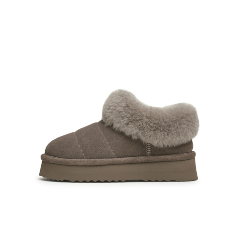 天美意2024冬新款厚底简约休闲毛绒雪地靴保暖时尚女靴KMZ02DM4