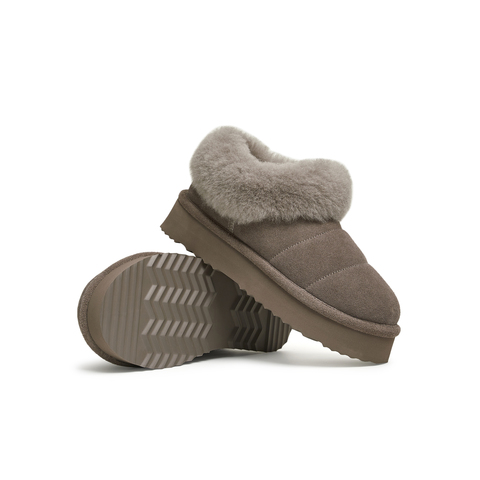 天美意2024冬新款厚底简约休闲毛绒雪地靴保暖时尚女靴KMZ02DM4