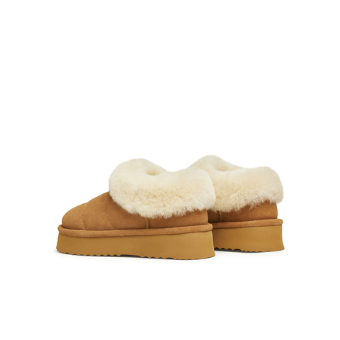 天美意2024冬新款厚底简约休闲毛绒雪地靴保暖时尚女靴KMZ02DM4