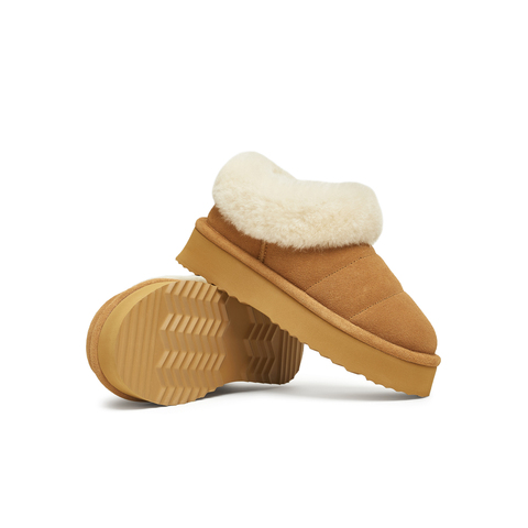 天美意2024冬新款厚底简约休闲毛绒雪地靴保暖时尚女靴KMZ02DM4