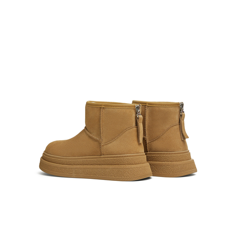 天美意2024冬新款厚底保暖毛绒短靴百搭小个子女雪地靴KXD29DD4