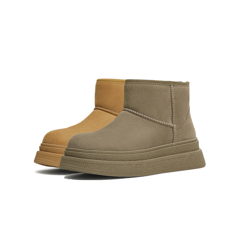 天美意2024冬新款厚底保暖毛绒短靴百搭小个子女雪地靴KXD29DD4