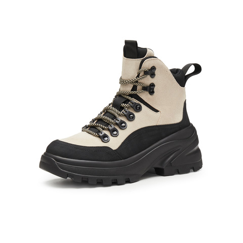 天美意2024冬新款商场同款厚底运动休闲工装户外靴女靴BK081DD4