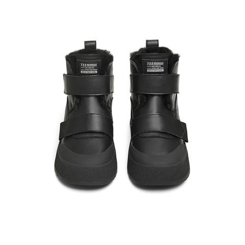 天美意2024冬新款商场同款厚底增高毛绒魔术贴女短靴BK751DD4