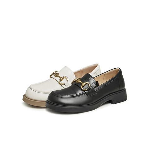 天美意2024秋新款商场同款简约百搭乐福鞋女单鞋COY05CA4