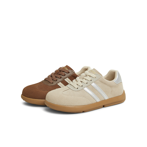 天美意2025春新款商场同款毛绒保暖休闲复古女德训鞋BK551AM5