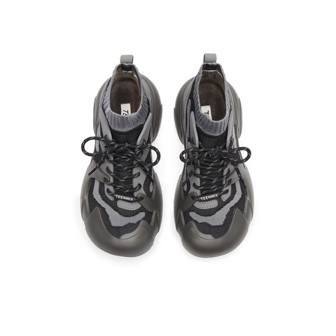 天美意2025春新款商场同款百搭飞织高帮老爹鞋女休闲鞋CJ740AD5