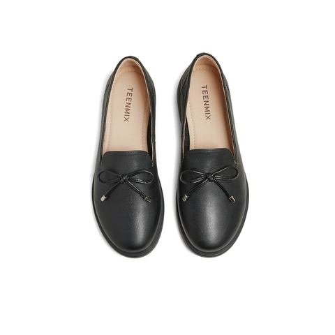 天美意2025春新款商场同款百搭法式复古风女乐福鞋CCJ57AA5