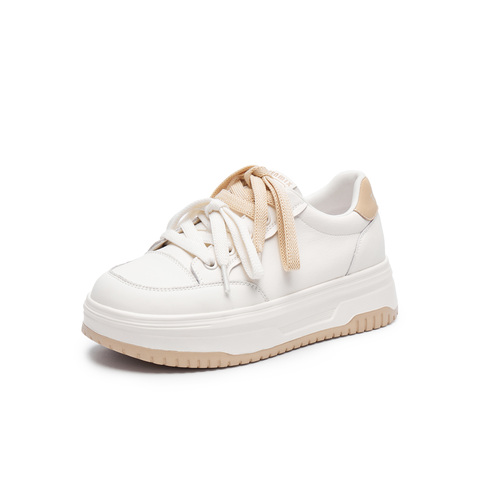 天美意2025春新款商场同款休闲系带百搭舒适通勤女板鞋BK561AM5