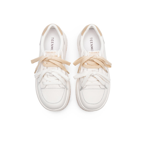 天美意2025春新款商场同款休闲系带百搭舒适通勤女板鞋BK561AM5