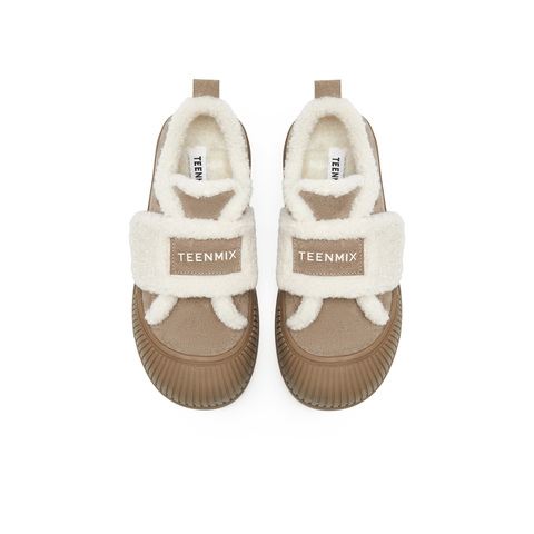 天美意2025春新款商场同款厚底百搭毛绒可爱女毛毛鞋BK521AM5