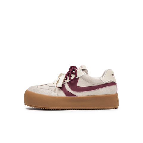 天美意2025春新款商场同款休闲系带厚底运动百搭女板鞋BK441AM5