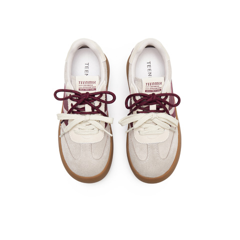 天美意2025春新款商场同款休闲系带厚底运动百搭女板鞋BK441AM5