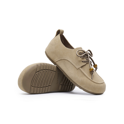 天美意2025春新款商场同款软木鞋复古百搭系带女勃肯鞋CHS24AM5