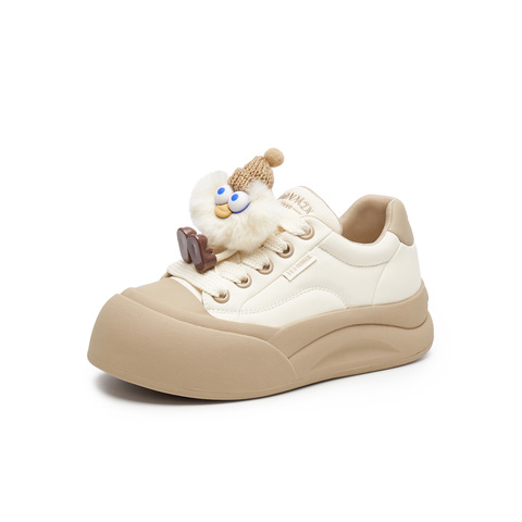 天美意2024冬新款商场同款时尚厚底百搭休闲运动女板鞋BK471AM5