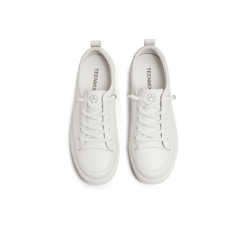 天美意2024春新款商场同款休闲系带百搭舒适女小白鞋BK631AM5