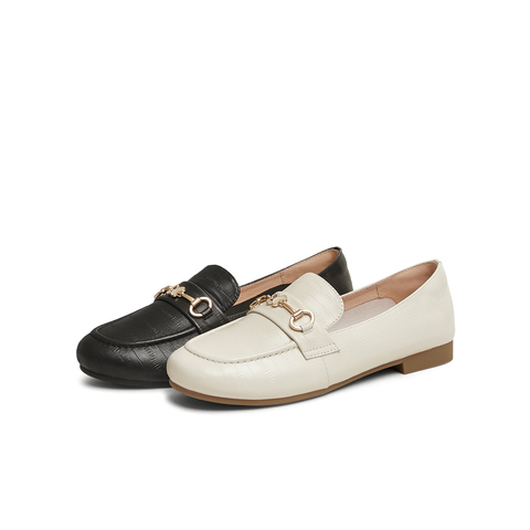 天美意2025春新款时尚通勤百搭优雅休闲法式女乐福鞋BK461AA5