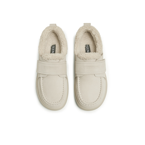 天美意2025春新款商场同款厚底魔术贴复古单鞋女乐福鞋BK371AM5