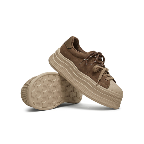 天美意2025春新款系带百搭厚底运动小个子女休闲板鞋KB060AM5