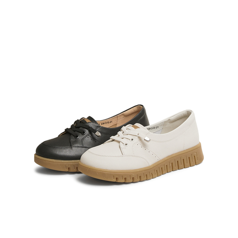 天美意2025春新款商场同款法式休闲英伦复古女牛津鞋CMA13AA5