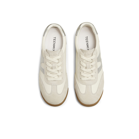 天美意2025春新款商场同款系带低跟纯色百搭女休闲鞋BJ311AM5